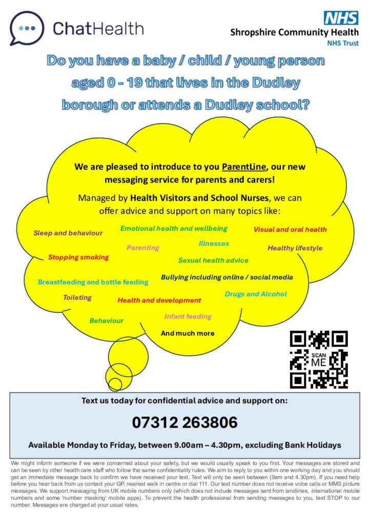 ChatHealth parentline poster Chathealth Messaging Service PDF Poster